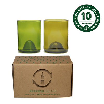 Set of 2 Mixed Color Glass Gift Set - 12 oz