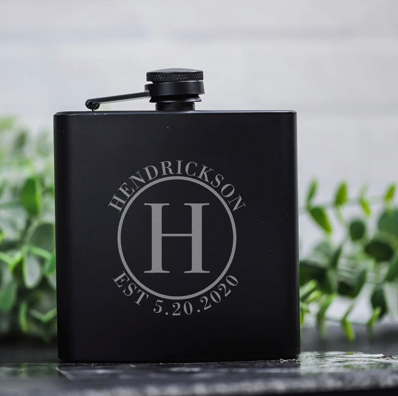 Personalized All Black Flask