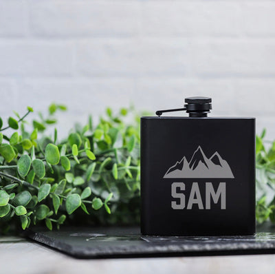 Personalized All Black Flask