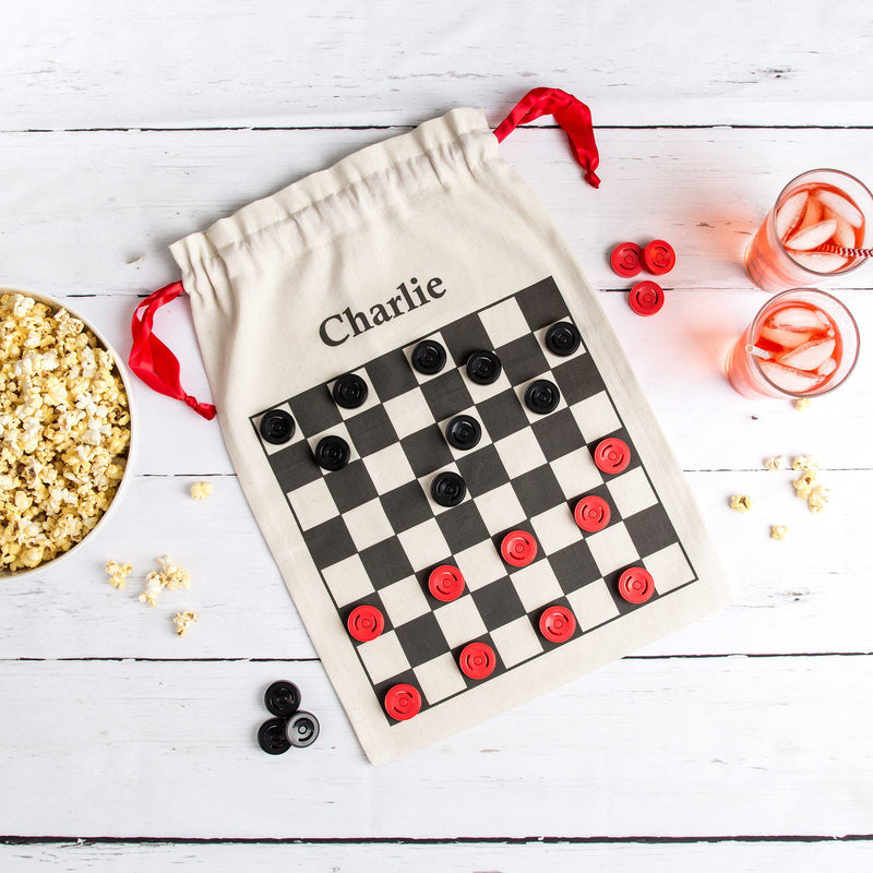 Personalized Checkers Game in a Bag -  - Wingpress Designs