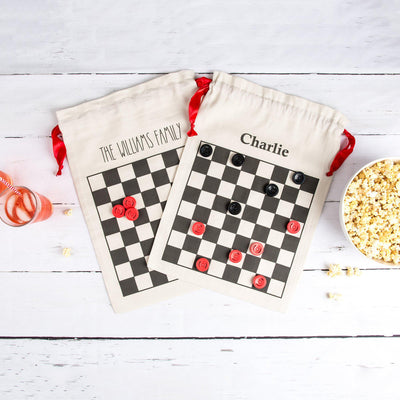 Personalized Checkers Game in a Bag -  - Wingpress Designs