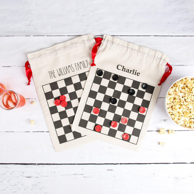 Personalized Checkers Game in a Bag -  - Wingpress Designs