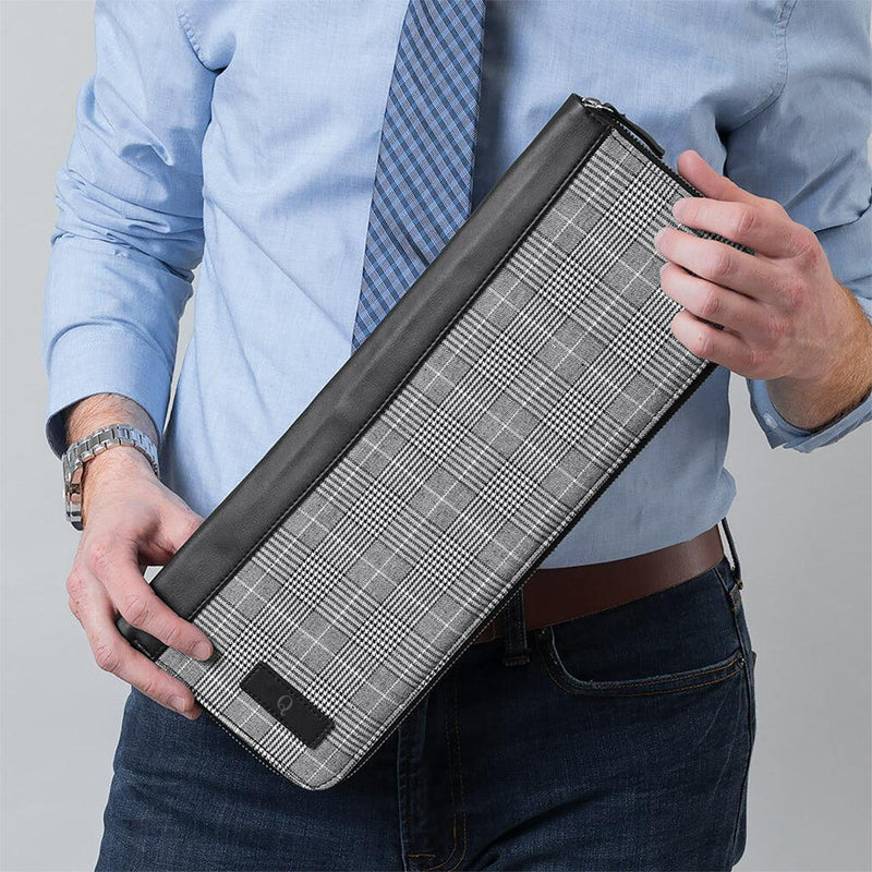 Personalized Initial Glen Plaid Tie Case - - Gifts For You Now