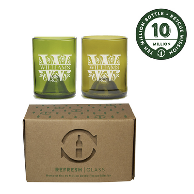 Set of 2 Mixed Color Glass Gift Set - 12 oz
