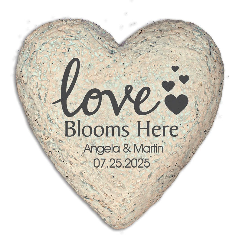 Personalized Blooms Here- Large Heart Shaped Garden Stone - - Gifts For You Now