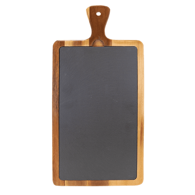 Personalized Acacia Wood/Slate Cutting Board - - Lazerworx