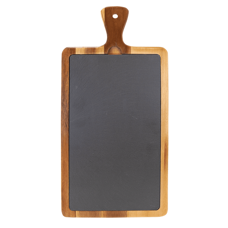 Personalized Acacia Wood/Slate Cutting Board - - Lazerworx