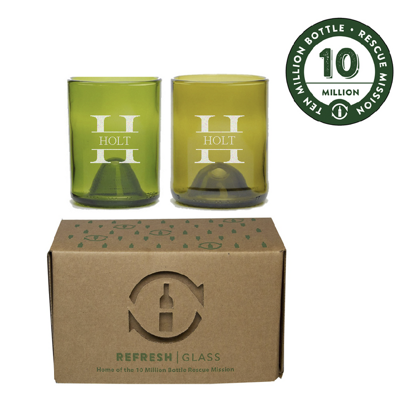 Set of 2 Mixed Color Glass Gift Set - 12 oz