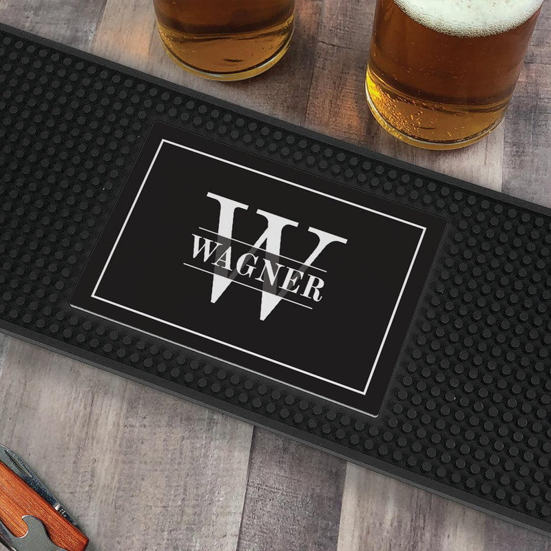 Personalized Family Name & Initial Bar Mat - - Gifts For You Now
