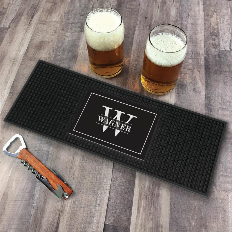 Personalized Family Name & Initial Bar Mat - - Gifts For You Now