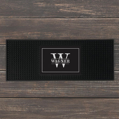 Personalized Family Name & Initial Bar Mat - - Gifts For You Now
