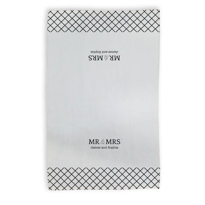 Personalized Geometric Mr & Mrs Plush Velour Hand Towel - - Gifts For You Now
