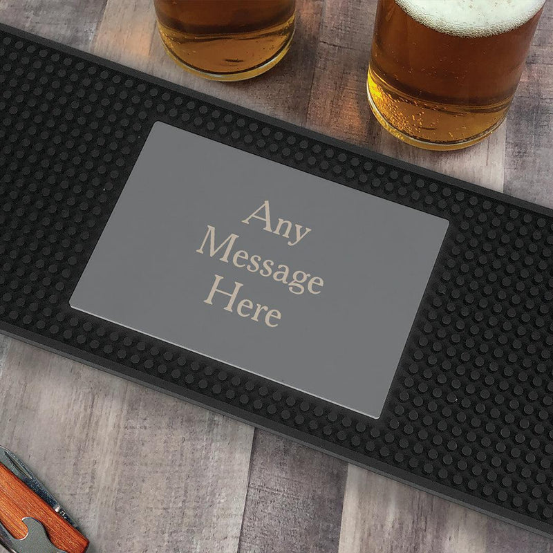 Personalized Gray Background with Cream Bar Mat - - Gifts For You Now