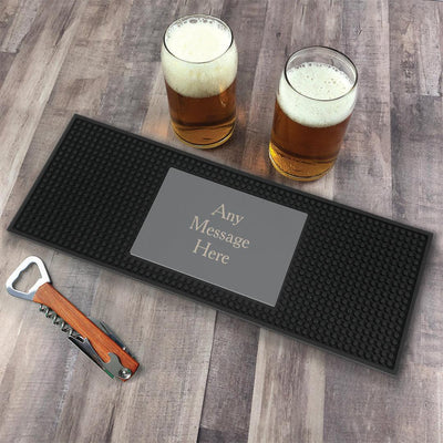 Personalized Gray Background with Cream Bar Mat - - Gifts For You Now