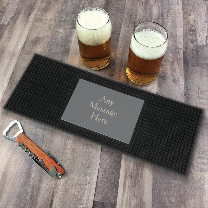 Personalized Gray Background with Cream Bar Mat - - Gifts For You Now