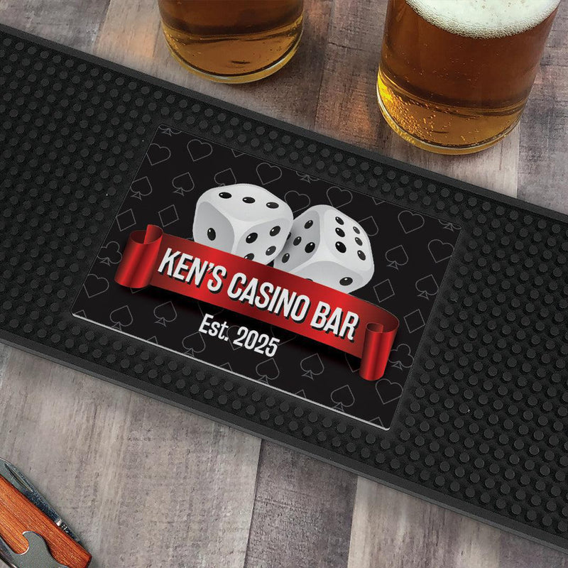Personalized Dice with Banner Bar Mat - - Gifts For You Now