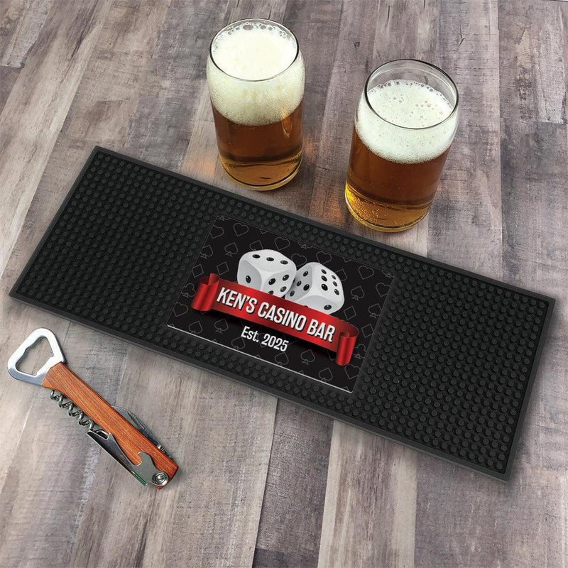 Personalized Dice with Banner Bar Mat - - Gifts For You Now