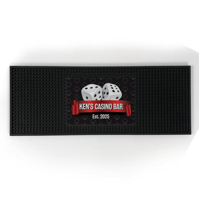 Personalized Dice with Banner Bar Mat - - Gifts For You Now