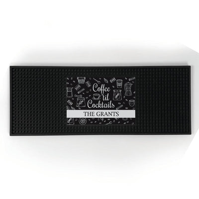 Personalized Coffee 'til Cocktails Bar Mat - - Gifts For You Now