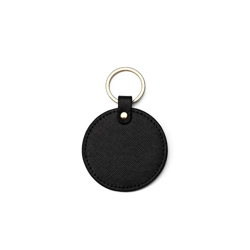 Personalized Circle Leather Tag