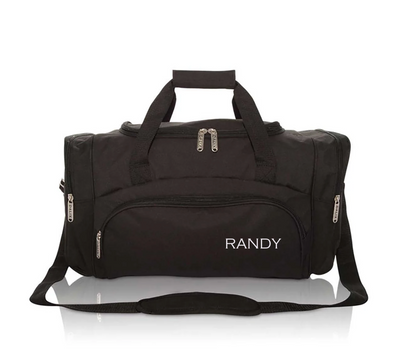 Personalized Voyager Black Duffel Bag