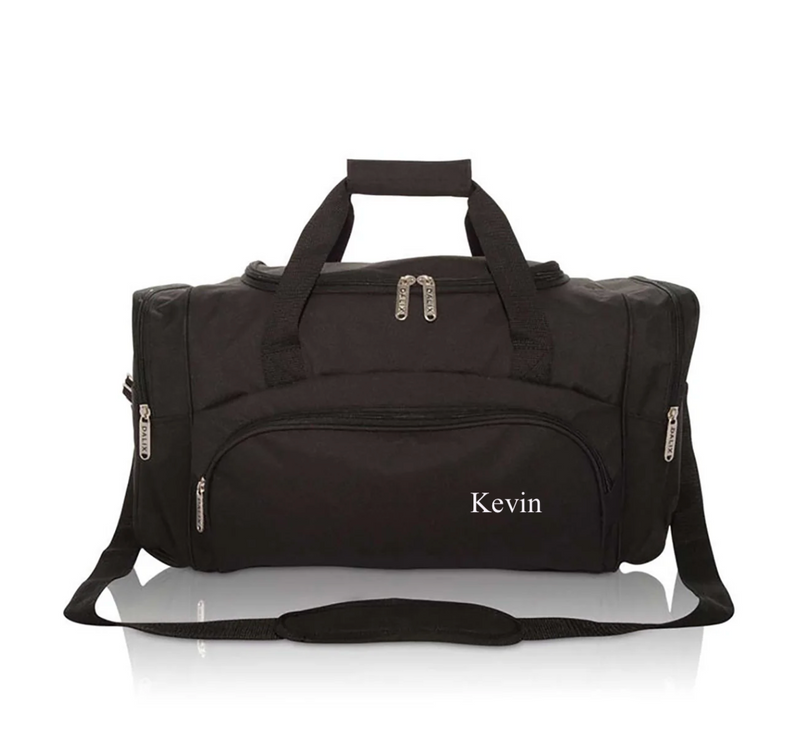 Personalized Voyager Black Duffel Bag