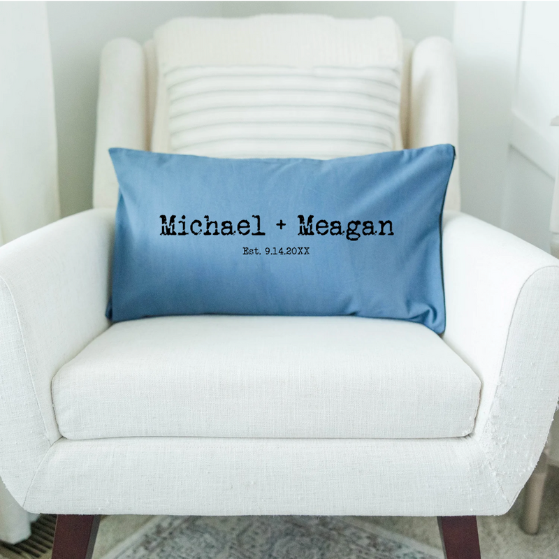 Personalized Family Names Lumbar Throw Pillow Covers - 5 Colors