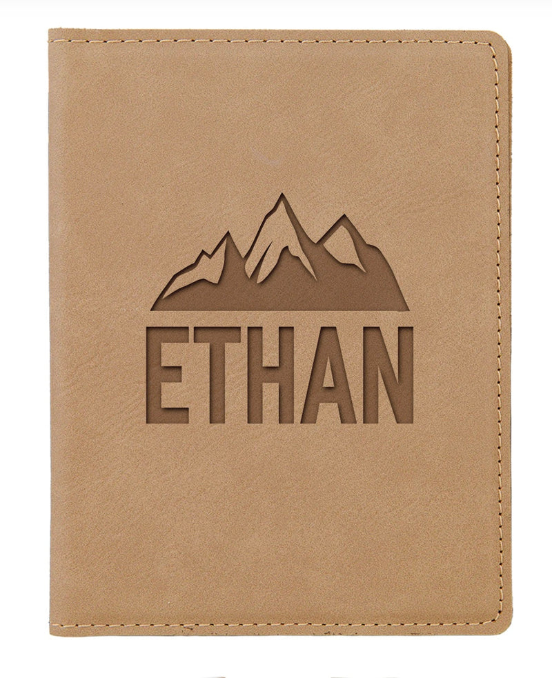 Personalized Light Brown Passport Holder