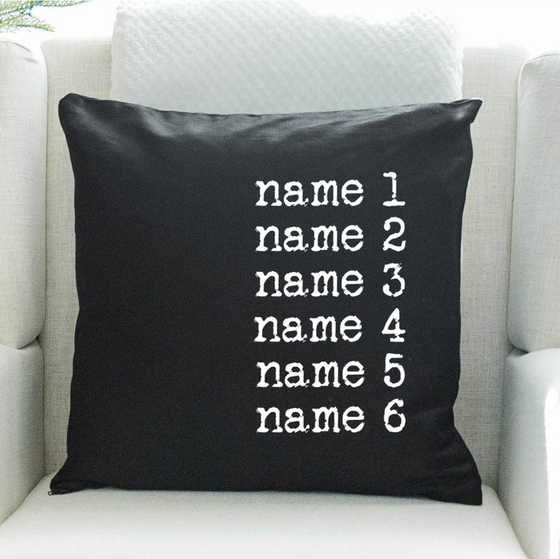 Personalized Family Names Colored Throw Pillow Covers