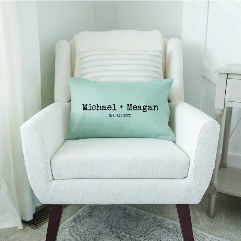 Personalized Family Names Lumbar Throw Pillow Covers - 5 Colors
