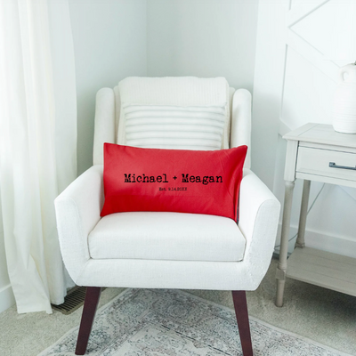 Personalized Family Names Lumbar Throw Pillow Covers - 5 Colors