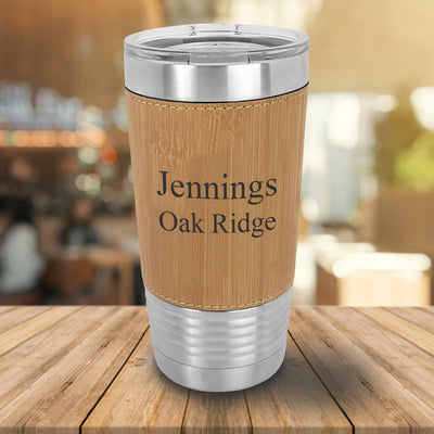 Personalized Bamboo Leather-Wrapped 20oz. Tumbler