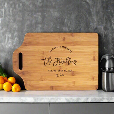 Personalized 10.25x15 Bamboo Cutting Board with Handle