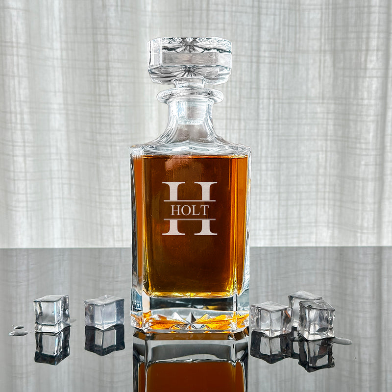 Monogrammed Square Decanter