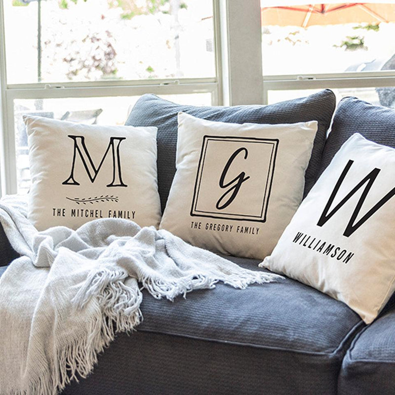 Monogram Throw Pillow Covers -  - Wingpress Designs