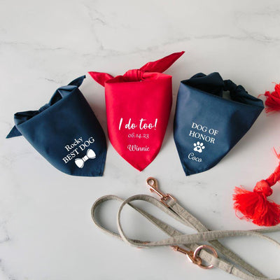 Personalized Wedding Dog Bandanas - - Wingpress Designs