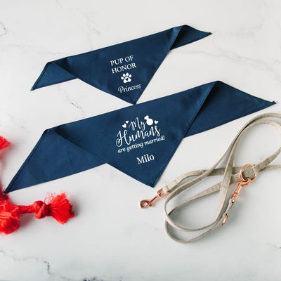 Personalized Wedding Dog Bandanas - - Wingpress Designs