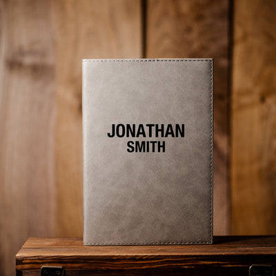 Personalized Grey Vegan Leather Journals -  - Completeful