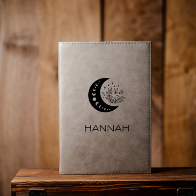 Personalized Grey Vegan Leather Journals -  - Completeful