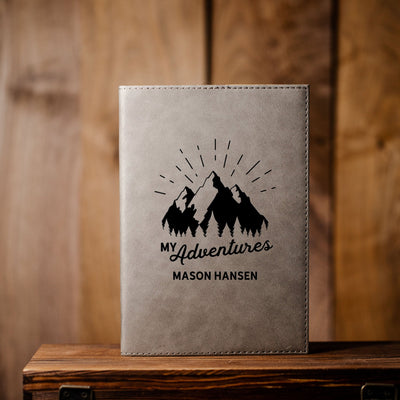 Personalized Grey Vegan Leather Journals -  - Completeful