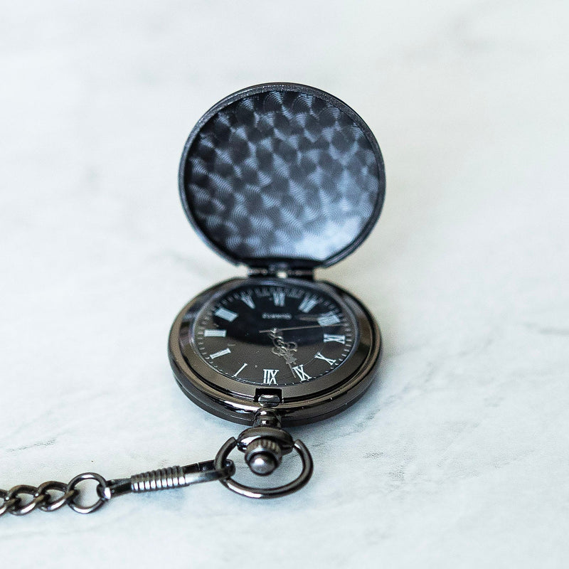 Personalized Black Pocket Watch -  - Completeful