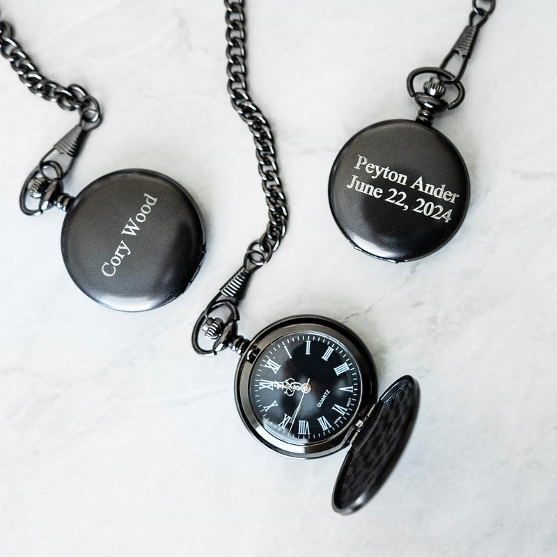 Personalized Black Pocket Watch -  - Completeful
