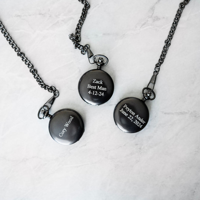 Personalized Black Pocket Watch -  - Completeful