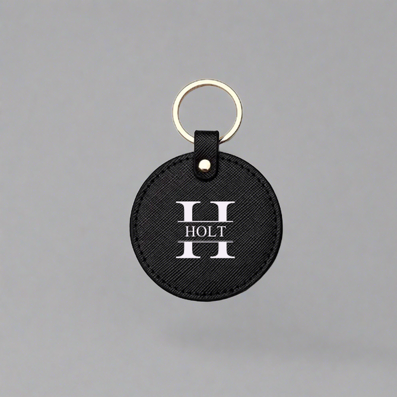 Personalized Circle Leather Tag