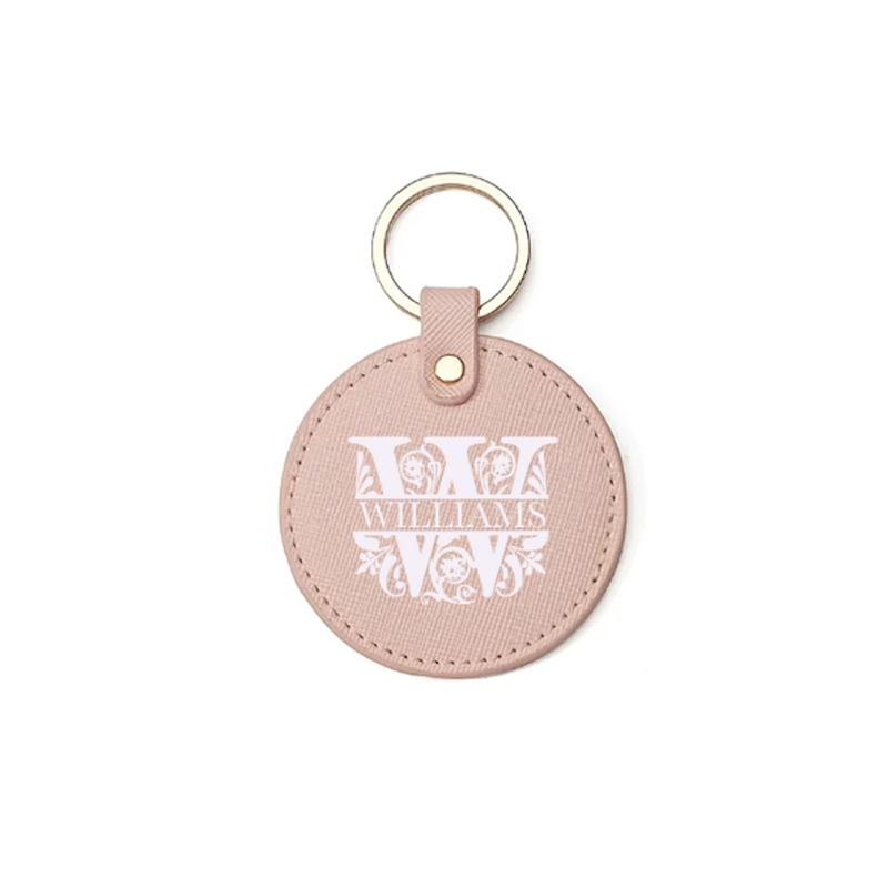 Personalized Circle Leather Tag