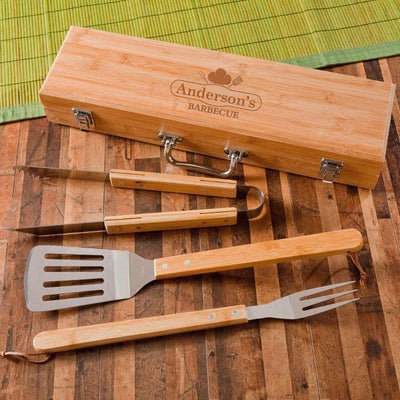 American Pacific Mortgage - Personalized BBQ Grill Set - Bamboo Case