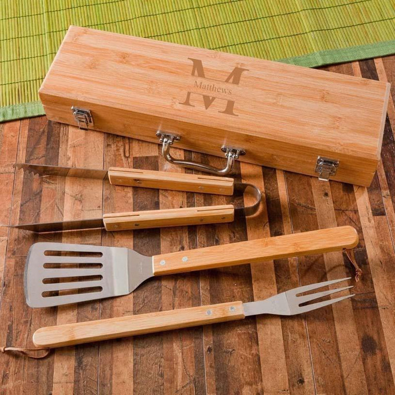 American Pacific Mortgage - Personalized BBQ Grill Set - Bamboo Case