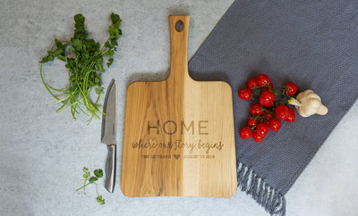 Personalized Hickory Keystone Handled Cutting Boards