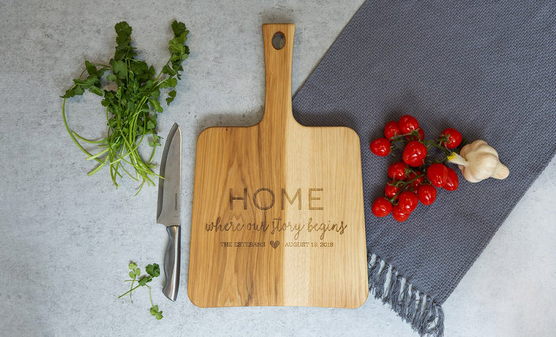 Personalized Hickory Keystone Handled Cutting Boards