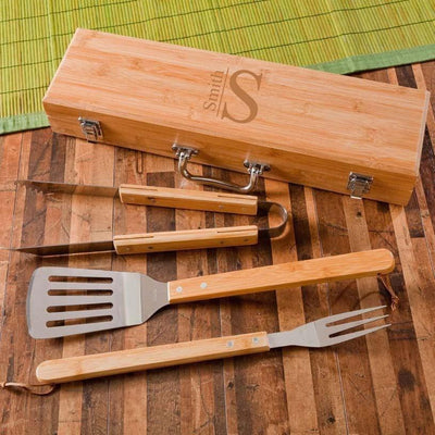 American Pacific Mortgage - Personalized BBQ Grill Set - Bamboo Case